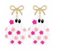 Cute Halloween Ghost Earrings for Women Acrylic Bow Spooky Earrings, M