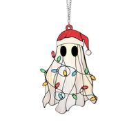Cute Halloween Ghost Hanging Ornament, 20cm Ghost Plant 2D Acrylic Garden Window Sun Catcher, Spooky Tree Pendant Halloween Decorations for Wall, Fall Farmhouse Decor Housewarming Gift (D)