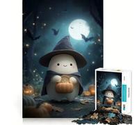 Cute Halloween Ghost in Forest 1000 Pieces Puzzles for Teenagers Unwind Game Real Thick Enjoyable Challenge Christmas Idea (50x75cm)