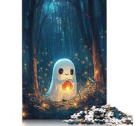 Cute Halloween Ghost in Forest Puzzle for Adults And Teenagers 1000 Pieces Puzzle for Adults For Family Fun & Game Night 1000pcs (75x50cm)