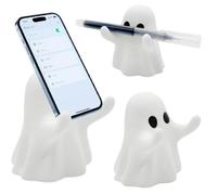 Cute Halloween Ghost Pen Holder,Ghost Stress Relief Decor, Spooky Ghost Statue,Halloween Pencil Organizer,Adorable Pencil Stand for Home Office Desktop Decor,Funny Desk Organizer Accessory