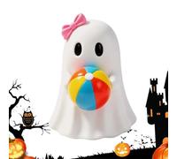 Cute Halloween Ghost Pool Decorations For Outdoor Yard Garden, Soft White Hanging Floating Ghosts With Black Eyes, Spooky But Adorable Pool Party Decor Indoor/Outdoor, Waterproof Family-Friend