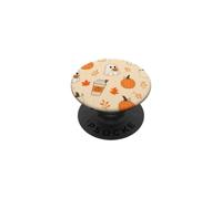 Cute Halloween Ghost Pumpkin Spice Maple Leaf Autumn Pattern PopSockets Adhesive PopGrip