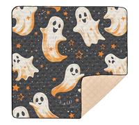 Cute Halloween Ghost Theme Baby Play Mat for Floor, 127x127 CM Playpen Mat,Thicken Soft Non-Slip Tummy Time Mat for Toddlers and Infants