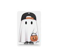 Cute Halloween Ghost Wearing Baseball Cap Car Air Fresheners 4 Pcs Hanging Scented Cards Fragrance Scented Cards For Car Aromatherapy Tablets