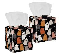 Cute Halloween Ghosts Tissue Box Cover, Square Tissue Holder Decorative Facial Napkin Dispenser for Bathroom Parlors Vanity Countertop Nightstand