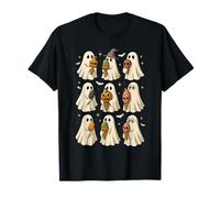 Cute Halloween Ghosts With Ice Cream Retro Hallowwen Ghost T-Shirt
