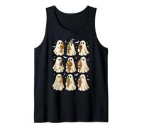 Cute Halloween Ghosts With Ice Cream Retro Hallowwen Ghost Tank Top
