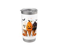 Cute Halloween Ice Cream Ghost Pumpkin Black Cat Stainless Steel Insulated Tumbler