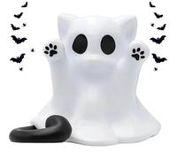 Cute Halloween Kitten Ghost Desk Decor - Adorable Black Cat Figurine Statue for Festive Home Office, Living Room, Coffee Table - Perfect Halloween Decoration (#1PCS)