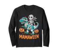 Cute Halloween Mummy Riding Dinosaur Pumpkins for Kids Long Sleeve T-Shirt
