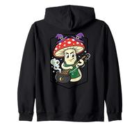 Cute Halloween Mushroom Witch Hat Cauldron Magic Zip Hoodie