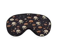 Cute Halloween Pattern Eye Cover Breathable Comfortable Eyeshade Soft Skin Friendly Sleep Mask Party Night Blindfold with Fashion Adjustable Eye Mask for Night Sleeping Travel Nap