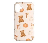 Cute Halloween Pattern Teddy Bear Ghost Coquette Aesthetic Case for iPhone 16 Plus