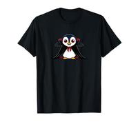 Cute Halloween Penguin Vampire Chibi Cartoon T-Shirt