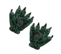 Cute Halloween Plush Cat Paw Gloves - Dinosaur, Bear, Werewolf Cosplay Props for Men Women - Adults Cartoon Animal Thick Winter Thermal Costume Accessory