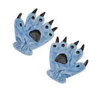 Cute Halloween Plush Cat Paw Gloves - Dinosaur, Bear, Werewolf Cosplay Props for Men Women - Adults Cartoon Animal Thick Winter Thermal Costume Accessory