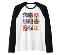 Cute Halloween Quilt Ghosts Kawaii Spooky Witch & Cat Raglan Baseball Tee
