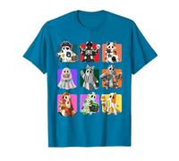 Cute Halloween Quilt Ghosts Kawaii Spooky Witch & Cat T-Shirt
