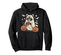 Cute Halloween Raccoon Ghost Spooky Pumpkin Pullover Hoodie