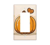 Cute Halloween Switch Cover Plates Orange Pumpkin Heart for Wall Decorations Thermoplastic Wall Plaques Standard Size Single Rocker