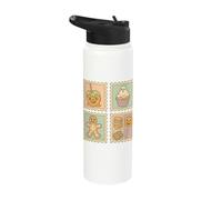 Cute Halloween Treats Spooky Sweets Stamp Art Stainless Steel Insulated Water Bottle