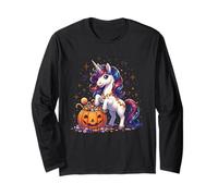 Cute Halloween Unicorn Candy Corn Kids Girls Women Long Sleeve T-Shirt