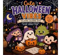 Cute Halloween Vibes :Relaxing Coloring Book With Cozy Ghosts, Monsters, Witches, Vampires & More.