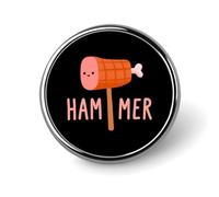 Cute Ham Hammer Enamel Pins Lapel Badge Brooch Pin | Round for Clothing Decoration Button Badge Brooch