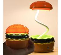 Cute Hamburger-Shaped Desk Lamp for Kids, Adjustable Nursery Night Light & Room Decor, Ambient Lighting for Boys’ Room, Fun Desk Decoration & Toddler Gift (Yellow)