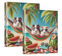 Cute Hamster Animal 1 1/2 Inch Binders 3 Ring Hold 200 Sheets Cute Portfolio Folders Floral Round Ring Heavy Duty Binder, 12.4x10.63x2.36inch, 1 Pack