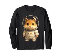 Cute Hamster Astronaut Space Suit Kawaii Cosmic Artwork Long Sleeve T-Shirt