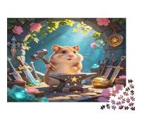 Cute Hamster Blacksmith 1000 Piece Jigsaw Puzzle Paper for Adults Magical Forest Scene Jigsaw Puzzle for Family Relaxing Gift Home Decor 70x50cm/1000pcs