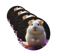 Cute Hamster Car Air Fresheners Cards Set of 4 Pieces,Long-Lasting Car Aromatherapy Tablets Hanging Scented Cards for Wardrobe Bathroom Rearview Mirror Hanging Ornament