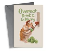 Cute Hamster Eating Christmas Card