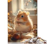Cute Hamster Holding A Seed Jigsaw Puzzles Puzzle for Adults Kids. 1000 Pieces Whimsical Challenge Toy Educational Games Home Decoration for Educational Games Gifts 1000pcs (40x28cm)