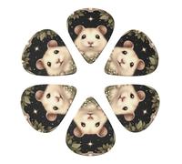 Cute Hamster In Floral Guitar Picks 6 Pack Thin Medium Heavy Thickness Guitars Pick For Acoustic Electric Guitar Ukulele Bass 0.96mm