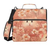 Cute Hamster Mouse Rose Gold 1.5-Inch 3-Ringing Sturdy Zipper Binder with Handle Easy to Carry Portfolio Binder for Middle Student