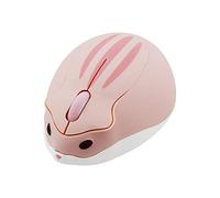 Cute Hamster Mouse,Wireless Mouse 2.4 Ghz 1200 DPI Less Noise Cartoon Animal Shape Portable Optical Mice with USB Receiver for Notebook Windows Computer PC Laptop Gift Kids(Pink)