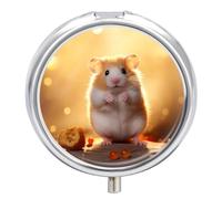 Cute Hamster Pill Box 3 Compartment Small Portable Medicine Case Pill Organizer for Pocket Purse