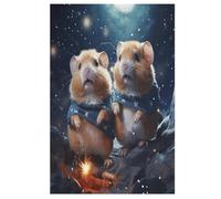 Cute Hamster Puzzles 1000 Pieces Wooden Jigsaw Puzzle for Adults Brain Exercise Challenge Game Gift for Kids Children Jigsaws （78×53cm）