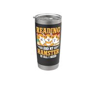 Cute Hamster Reading Book Reading and My Hamster is All I Stainless Steel Insulated Tumbler