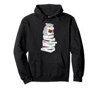 Cute Hamster Reading Books Literature Student Pullover Hoodie