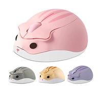 Cute Hamster Shape Pink Optical Mouse - Wireless, 1200 DPI, Noise Reduction, Ultra Portable Travel Mouse with 2.4 GHz USB Unifying Receiver for PC, Mac & Laptop