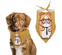 Cute Hamster Wearing Glasses Dog Bandana Washable & Adjustable Triangle Scarf, Breathable Pet Scarf for Small Medium Large Pets, Cute Fashion Pet Accessory