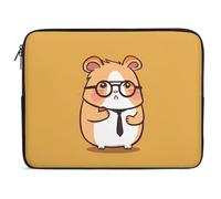 Cute Hamster Wearing Glasses Laptop Sleeve Case 13inch, Shockproof Protective Case, 10-17 Inch Computer Sleeve, Water Resistant Laptop Briefcase for Men Women Compatible with Macbook Air/Notebook/Tabl