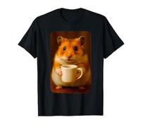 Cute Hamster With Coffee Mug Caffeinated Rodent Lover T-Shirt