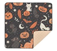 Cute Hand Drawn Halloween Pattern Soft Thick Baby Play Mat for Floor Cozy Breathable Activity Entertainment Mat for Baby Kids Toddlers Infants, 50'' x 50''