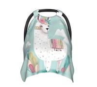 Cute Hand Drawn Llama Baby Car Seat Canopy Cover, Multi Use Breathable Nursing Breastfeeding Covers for Mom Soft Stroller Sun Shade Newborn Shower Gift