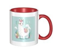 Cute Hand Drawn Llama Dual Color Ceramic Coffee Mug 330ml - Classic Tea Cup, Gift Mug, Microwave Safe, Office and Home Drinkware